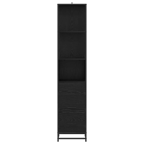Badezimmermöbel Set Schwarz Eiche 35x37,5x166cm