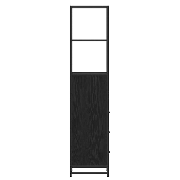 Badezimmermöbel Set Schwarz Eiche 35x37,5x166cm
