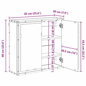 Wandregal Artisan-Eiche 65x20x60 cm