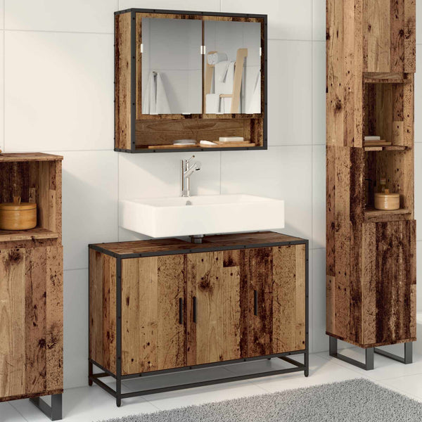 Badezimmerschrank Altholz 90x60 cm