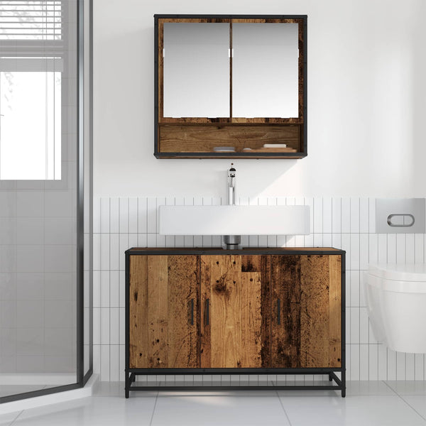 Badezimmerschrank Altholz 90x60 cm