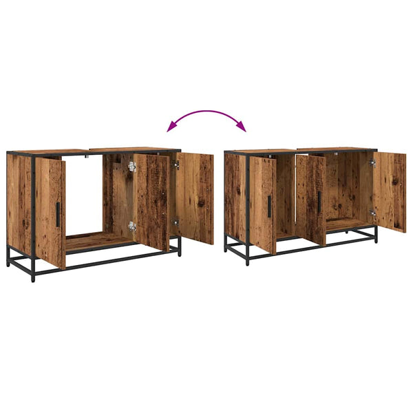 Badezimmerschrank Altholz 90x60 cm