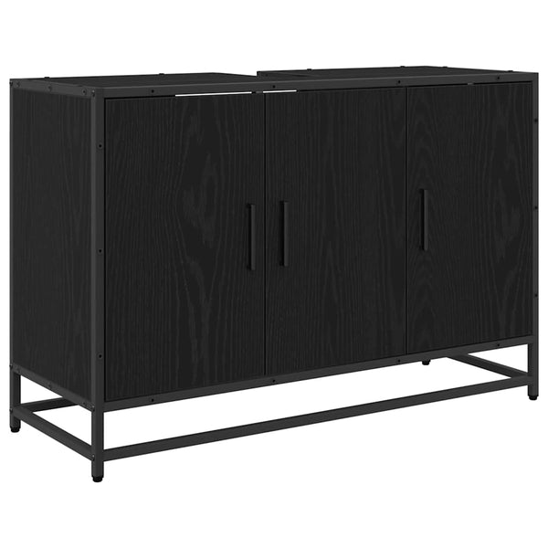 Badezimmerschrank Schwarz Eiche 90x33x60 cm