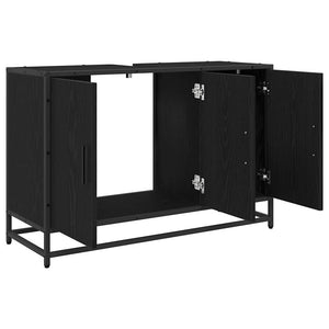 Badezimmerschrank Schwarz Eiche 90x33x60 cm