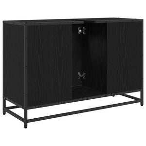 Badezimmerschrank Schwarz Eiche 90x33x60 cm