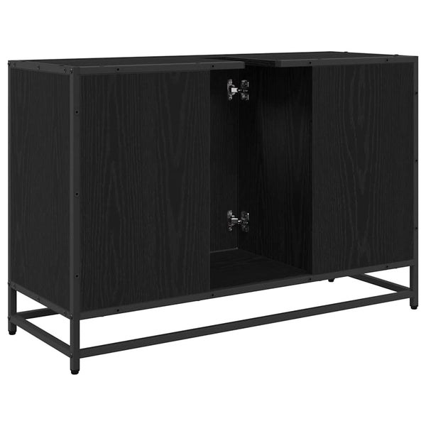 Badezimmerschrank Schwarz Eiche 90x33x60 cm