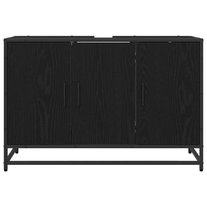 Badezimmerschrank Schwarz Eiche 90x33x60 cm