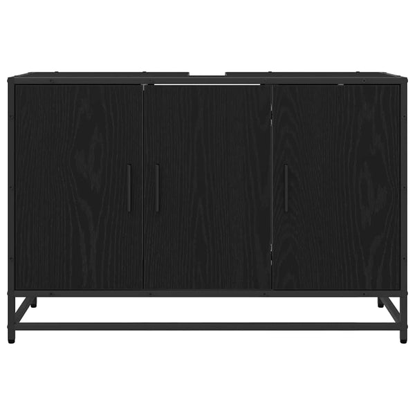 Badezimmerschrank Schwarz Eiche 90x33x60 cm