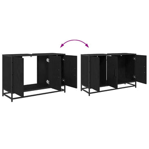 Badezimmerschrank Schwarz Eiche 90x33x60 cm