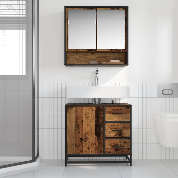 Badezimmerschrank Altholz 65x33x60cm