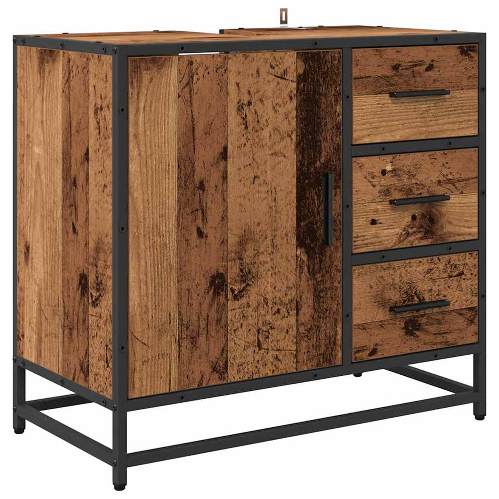 Badezimmerschrank Altholz 65x33x60cm