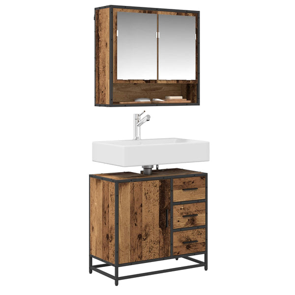 Badezimmerschrank Altholz 65x33x60cm