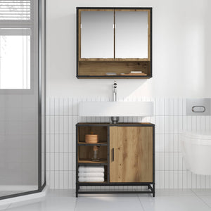 vidaXL Meuble de salle de bain chêne artisan 65x33x60 cm bois d'ingénierie