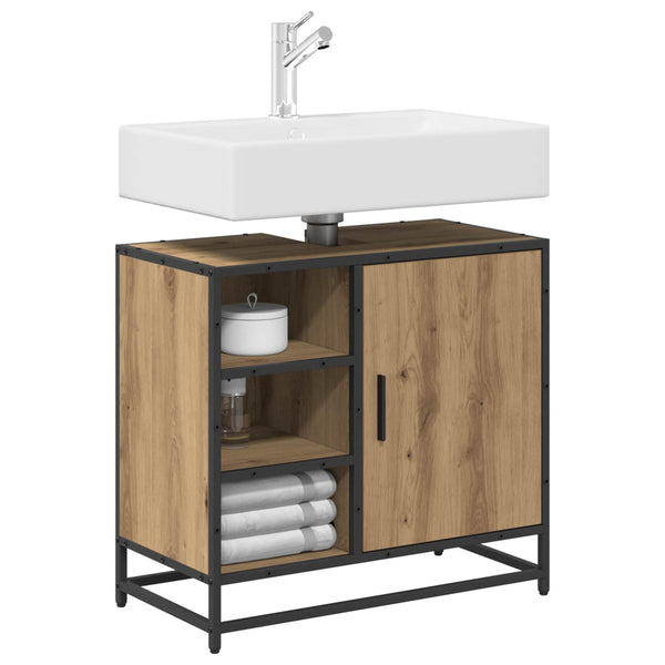 vidaXL Meuble de salle de bain chêne artisan 65x33x60 cm bois d'ingénierie
