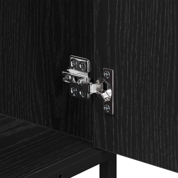 Badschrank Schwarz Eichen-Optik, 65 cm