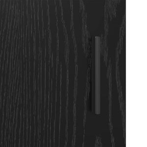 Badschrank Schwarz Eichen-Optik, 65 cm