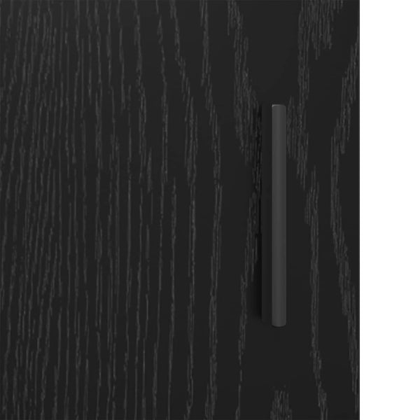 Badschrank Schwarz Eichen-Optik, 65 cm