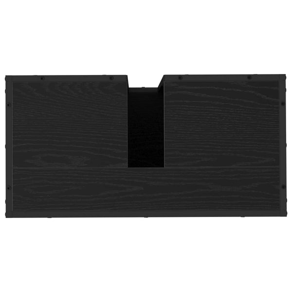 Badschrank Schwarz Eichen-Optik, 65 cm