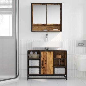 Badezimmerschrank Altholz 80x33x60cm