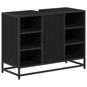 Badezimmerschrank Schwarz Eiche 80cm