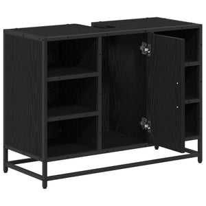 Badezimmerschrank Schwarz Eiche 80cm