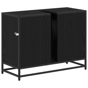 Badezimmerschrank Schwarz Eiche 80cm