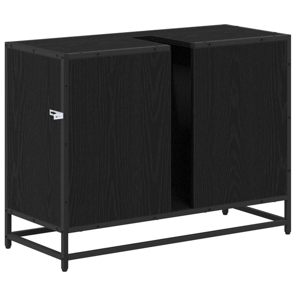 Badezimmerschrank Schwarz Eiche 80cm