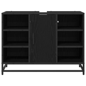 Badezimmerschrank Schwarz Eiche 80cm