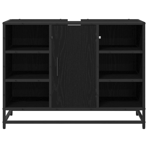 Badezimmerschrank Schwarz Eiche 80cm