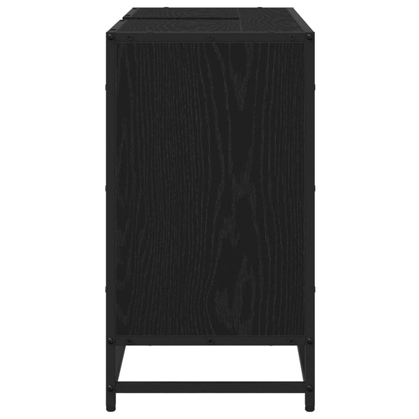 Badezimmerschrank Schwarz Eiche 80cm