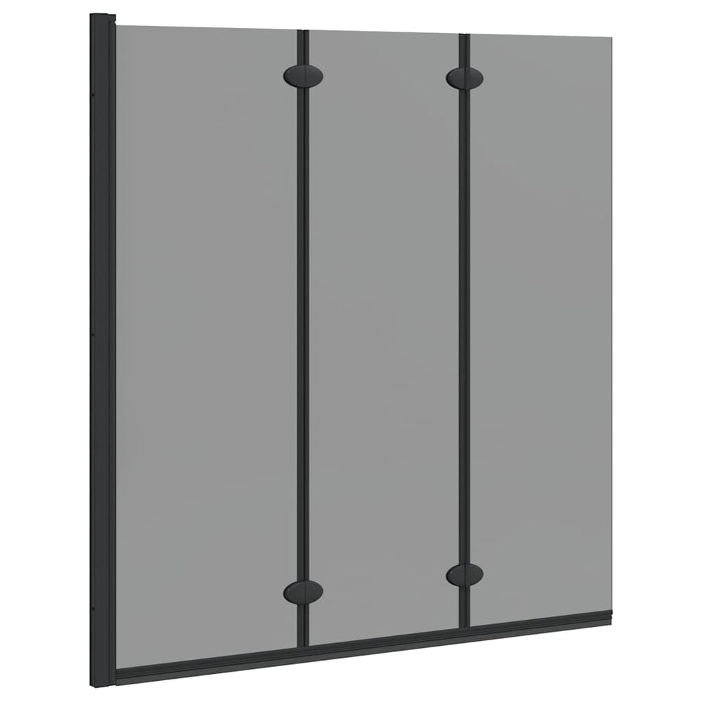 Schwarze Bad Duschwand aus Glas 130x138cm