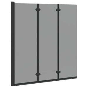 Schwarze Bad Duschwand aus Glas 130x138cm