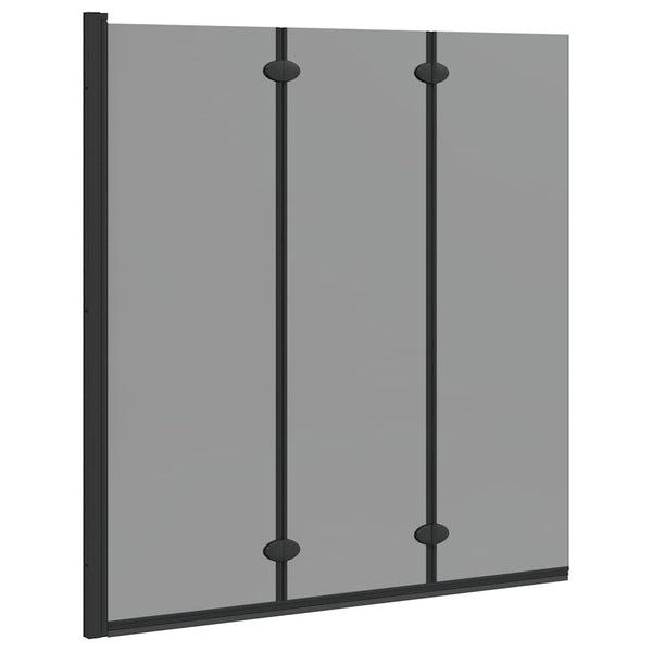 Schwarze Bad Duschwand aus Glas 130x138cm