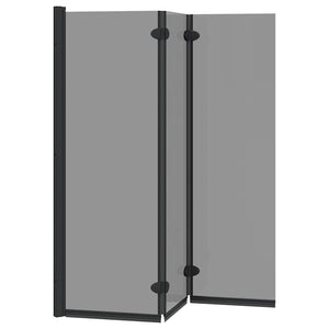 Schwarze Bad Duschwand aus Glas 130x138cm