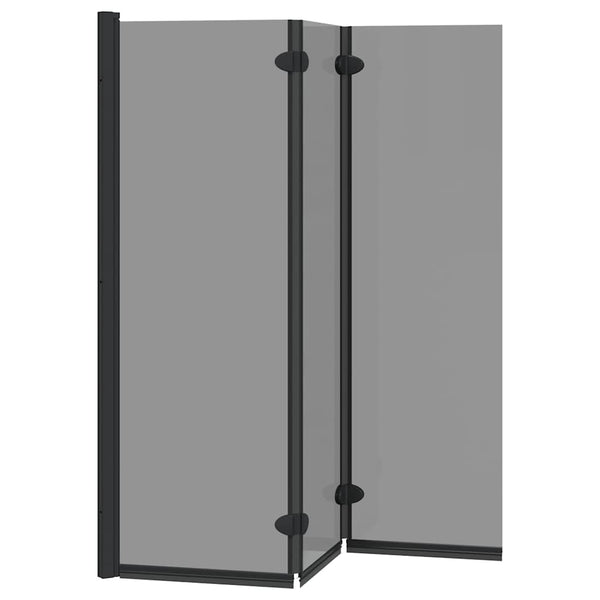 Schwarze Bad Duschwand aus Glas 130x138cm
