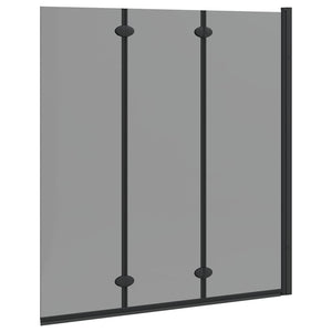Schwarze Bad Duschwand aus Glas 130x138cm