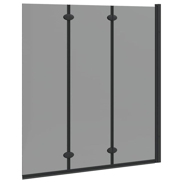 Schwarze Bad Duschwand aus Glas 130x138cm