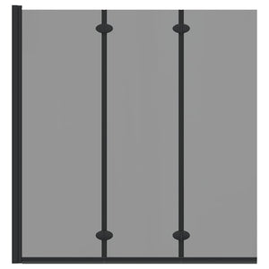 Schwarze Bad Duschwand aus Glas 130x138cm