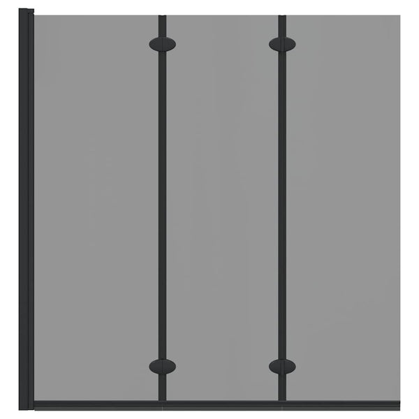 Schwarze Bad Duschwand aus Glas 130x138cm