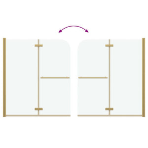 Duschabtrennung Transparent Gold 120x140cm