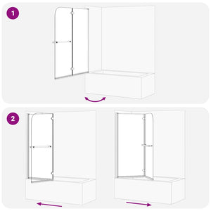 Dunkle Duschabtrennung Transparent 95x140 cm