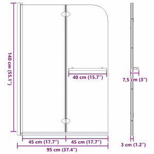 Dunkle Duschabtrennung Transparent 120x140cm