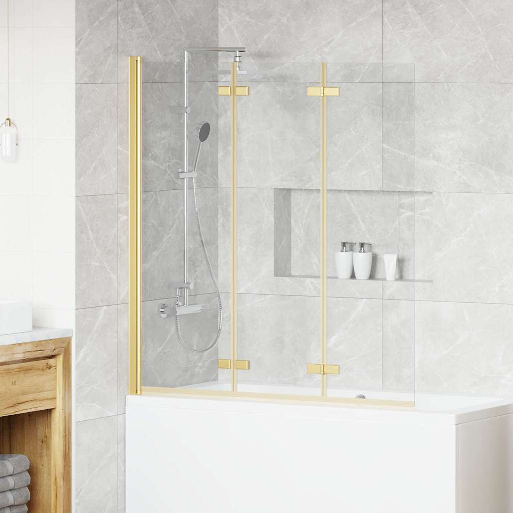 Faltbare Duschwand Gold 130x138cm