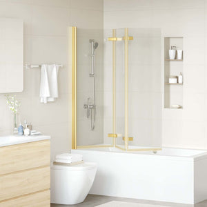 Faltbare Duschwand Gold 130x138cm