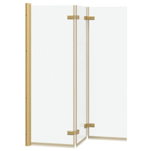 Faltbare Duschwand Gold 130x138cm