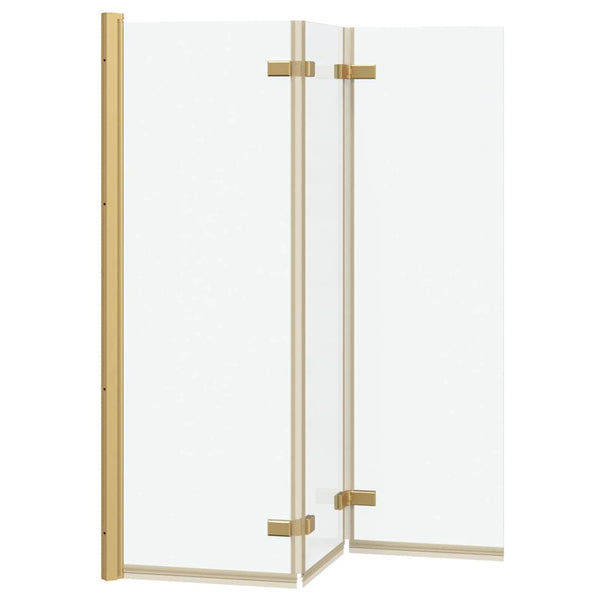 Faltbare Duschwand Gold 130x138cm