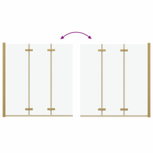 Faltbare Duschwand Gold 130x138cm