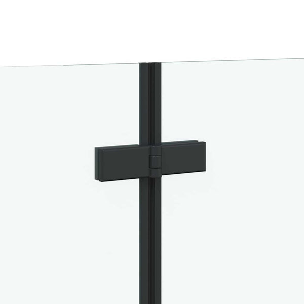 Geometrische Badewannenabtrennung Schwarz