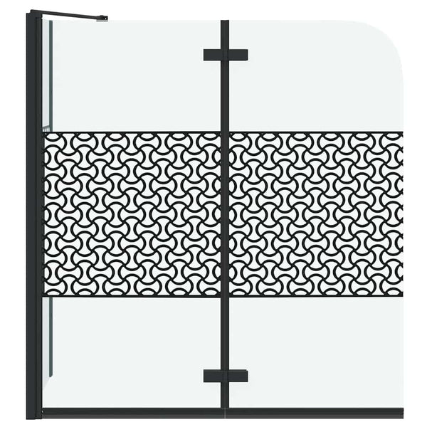 Geometrische Badewannenabtrennung Schwarz