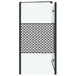 Geometrische Badewannenabtrennung Schwarz